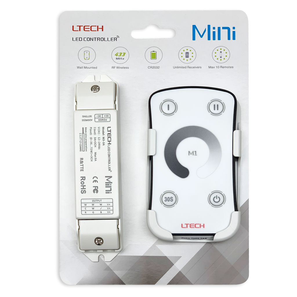 Bộ Điều Khiển Đèn Led Ltech M1+M3-3A Tăng Giảm Cường Độ Ánh Sáng, LED Dimmer Controller