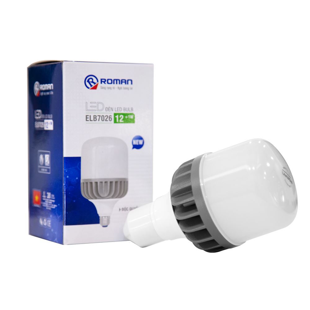 BÓNG ĐÈN LED BULB TRỤ NHÔM ELB7026/12W