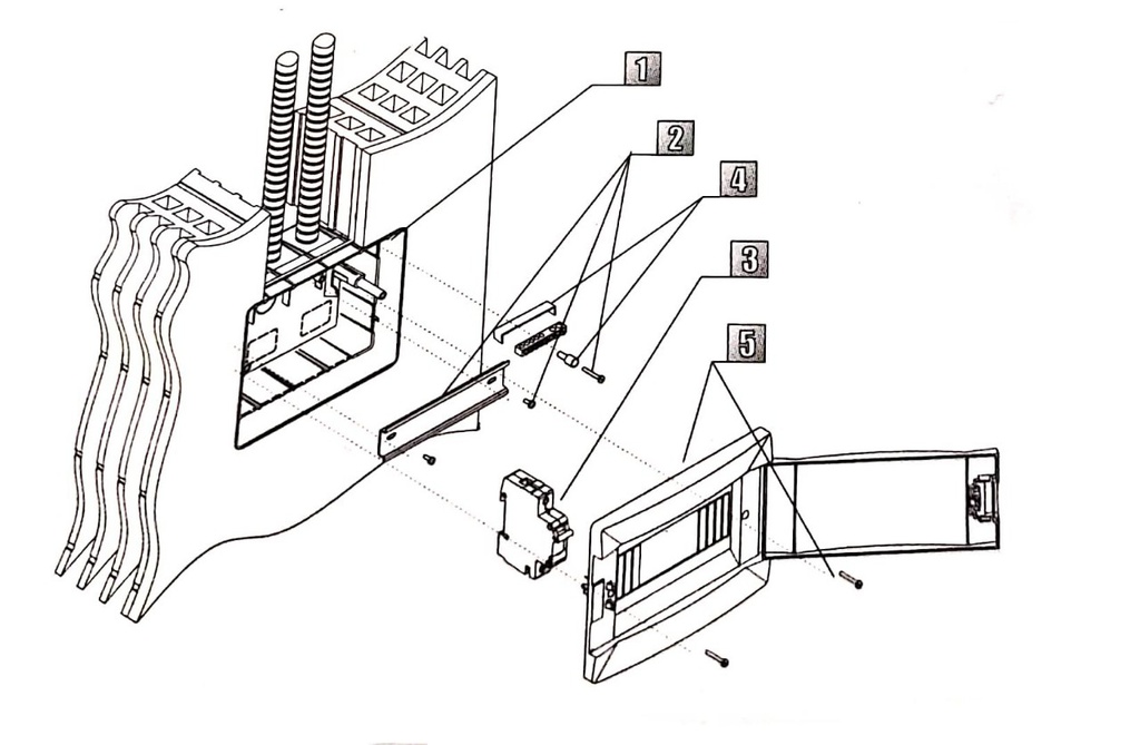 Tủ điện âm tường Makel - 12 Module - Nắp trong 63012