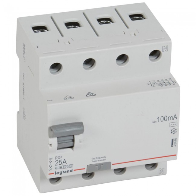 RCD 4P 25A 100mA 10kA - 402066