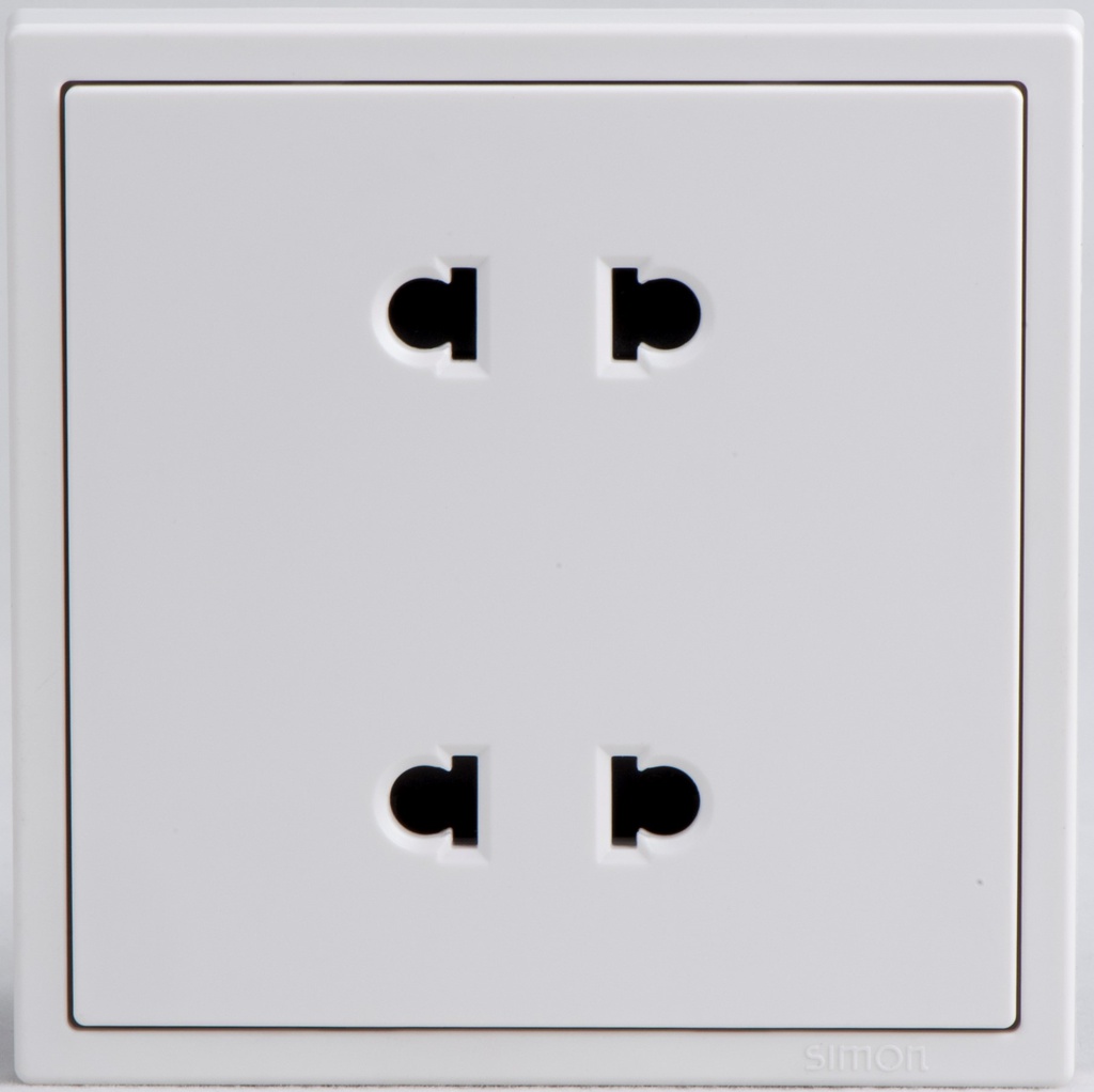 Ổ cắm đôi 2 chấu màu trắng