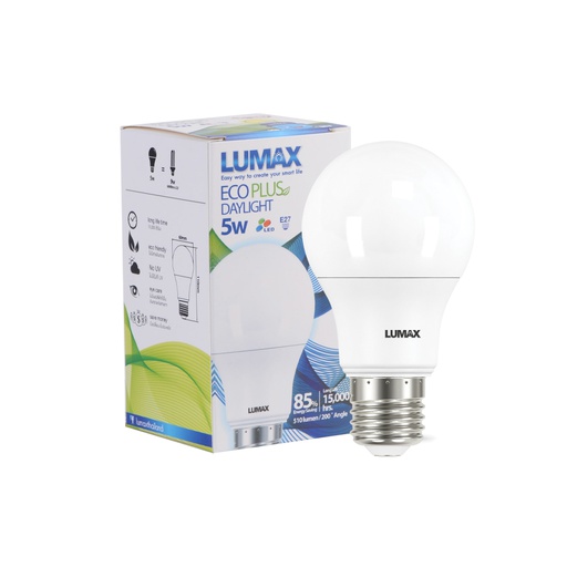 [LUMAX#ECOBULB-510LM/DAYLIGHT/ 5W/ E27] Bóng đèn LED BULB LUMAX#ECOBULB-510LM/DAYLIGHT/ 5W/ E27