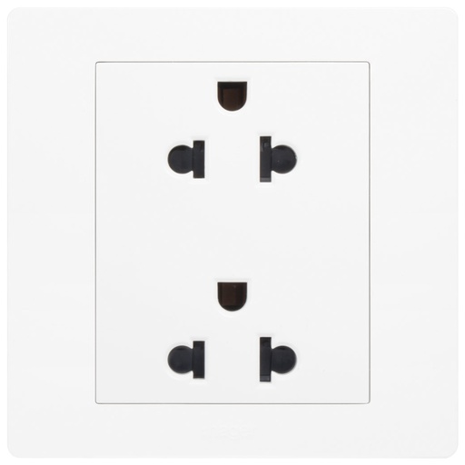 [WGMS216EA] Ổ cắm đôi 3 chấu 16A WGMS216EA - Thiết bị điện Hager cao cấp chuẩn Châu Âu bền bỉ an toàn