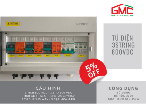 Tủ điện DC/AC - Thiết bị điện SUNTREE 3 String800VDC