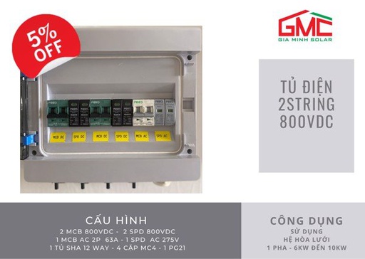 Tủ Điện DC/AC 2String 800VDC 1phase – FEEO