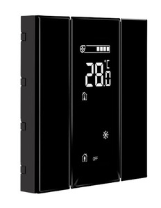 [ITR302-1001] Công tắc iSwitch with LCD - 2 Button Jet Black Plastic ITR302-1001