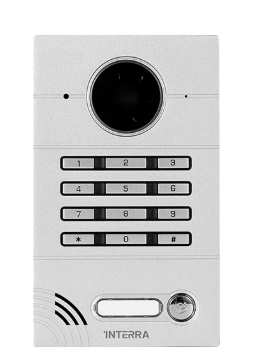 Silver Linux Villa Type Outdoor Intercom Station - Password Keypad &amp; Push Button w/ Name Tag