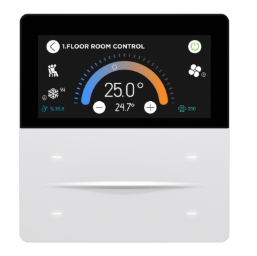 İXM 3’’ KNX Touch Panel 4 Button Aluminium Natural w/ LCD