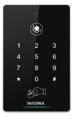Black Access Controller w/ Card Reader, Password Keypad and Touch Ring Button