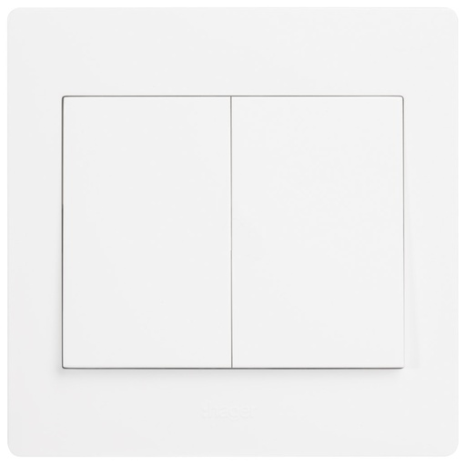 [WGML121P] Công tắc đôi " PRESS " 10A - WGML121P - Thiết bị điện Hager cao cấp chuẩn Châu Âu bền bỉ an toàn